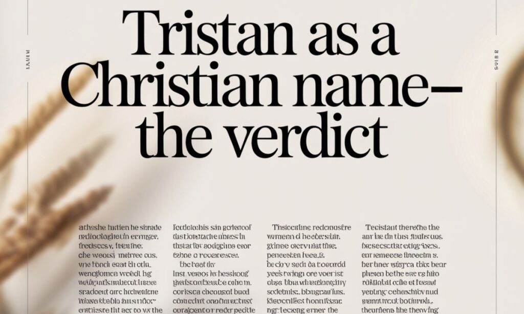 Tristan as a Christian Name—The Verdict